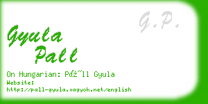 gyula pall business card